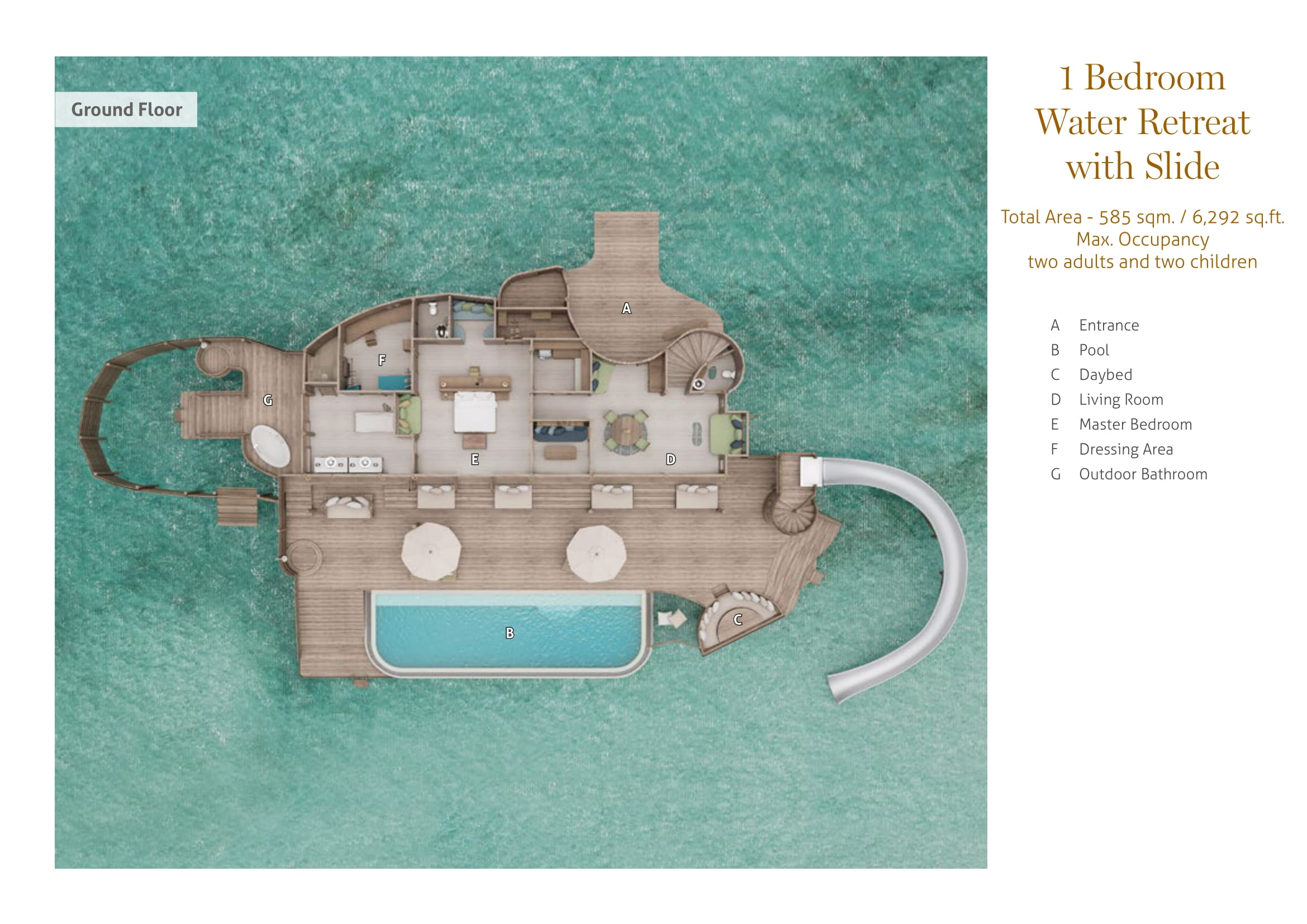 1 Bedroom Water Retreat with Slide