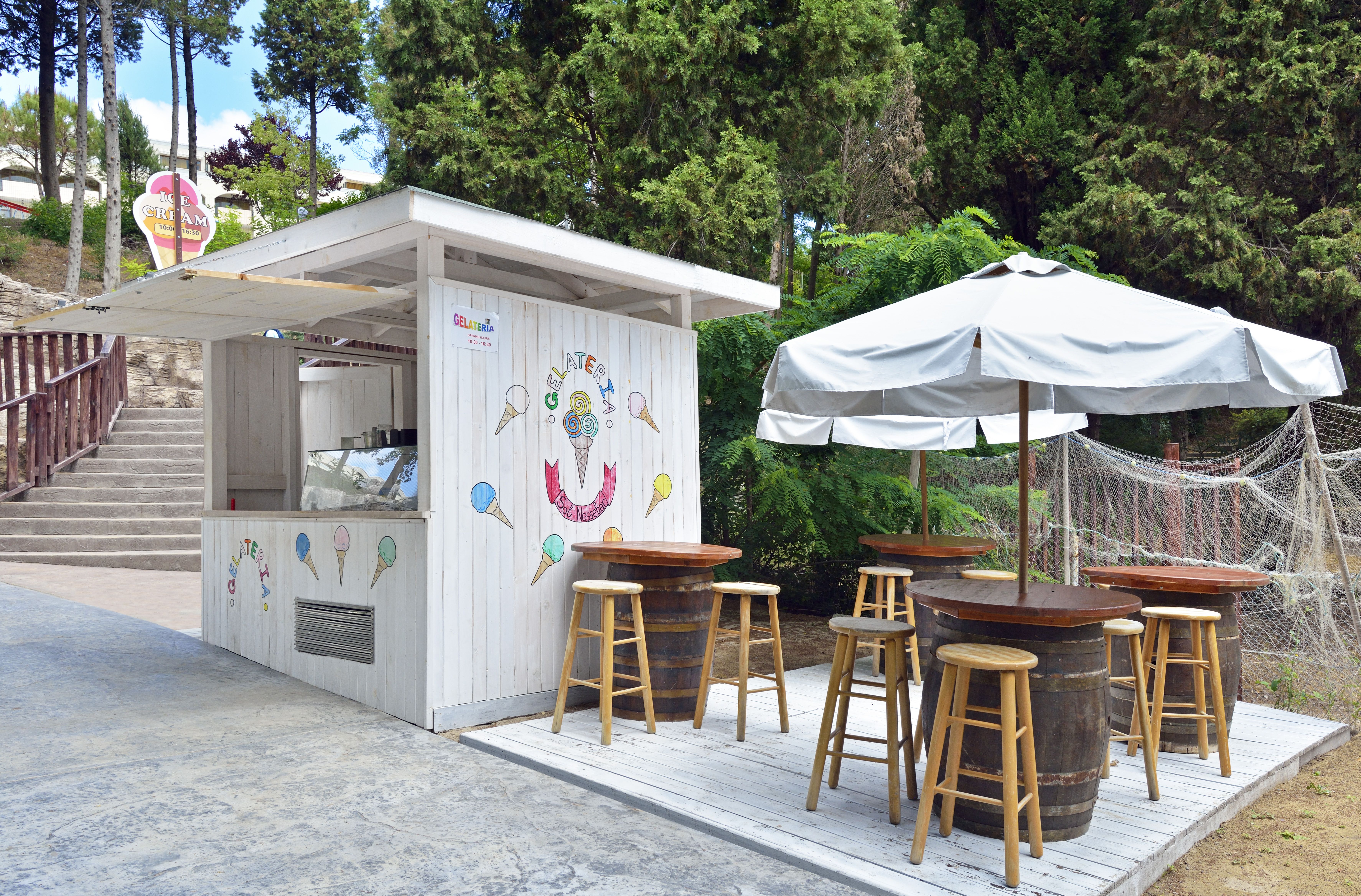 Gelateria Ice Pavilion from beg June until mid Sept
