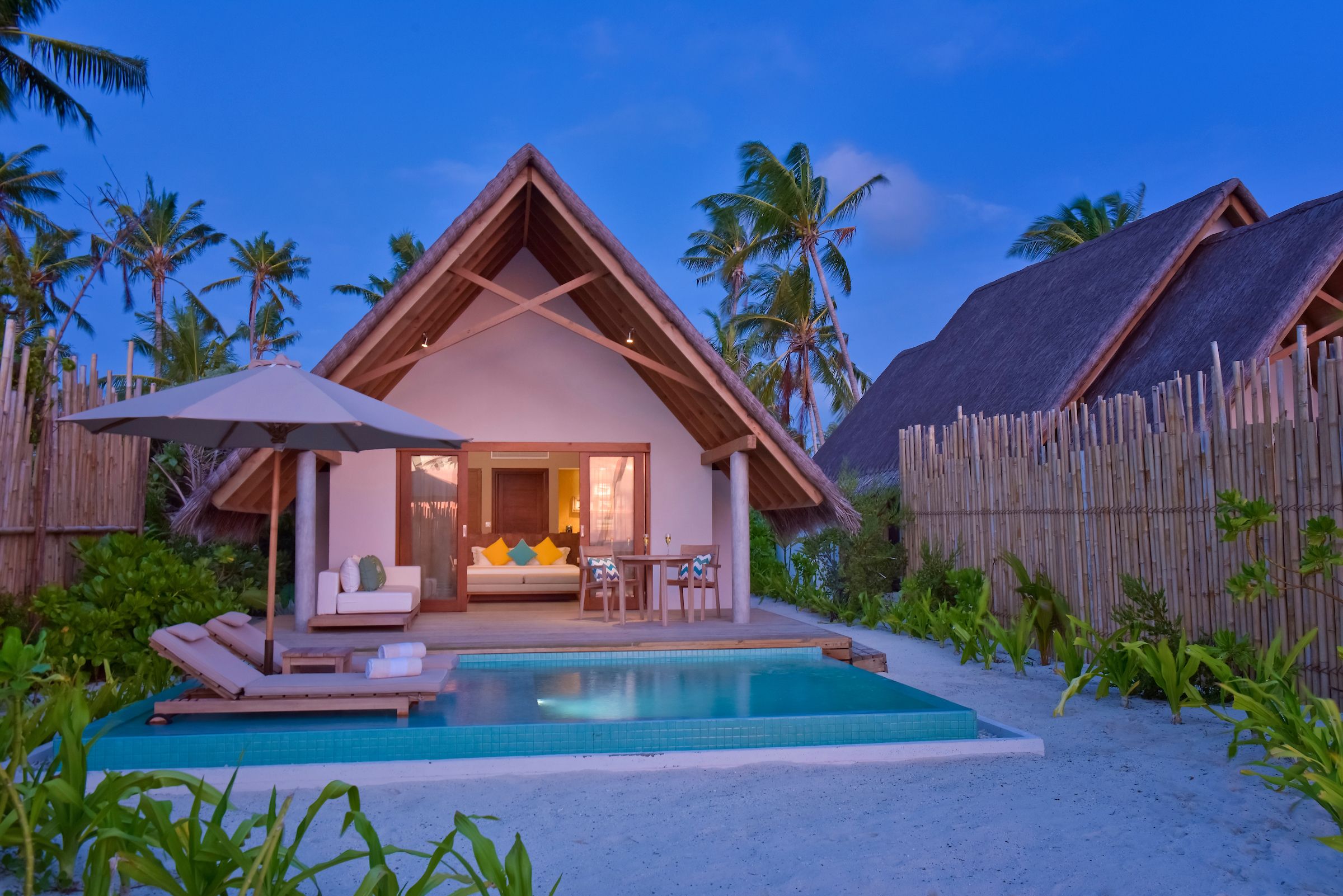 Pool Beach Villa Sunset