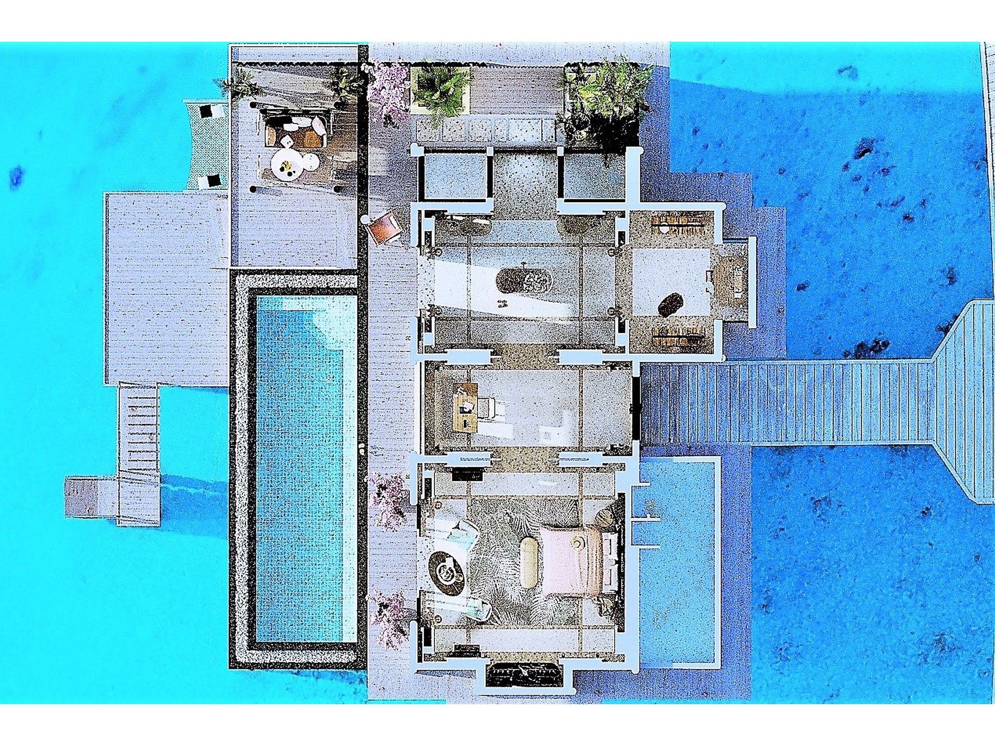 Two Bedroom Beach Villa with pool