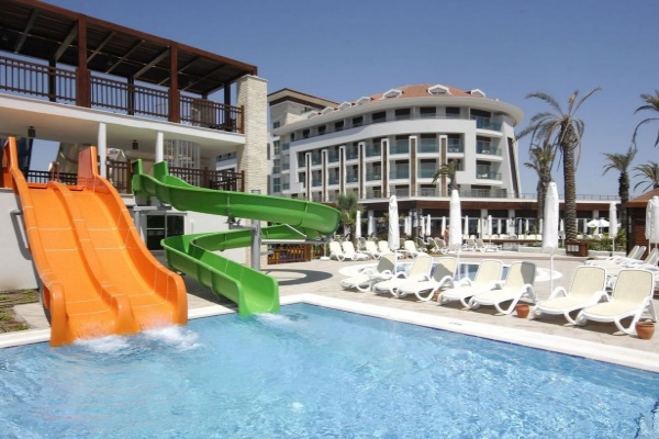 Side, Hotel Sunis Evren Beach Resort & Spa, piscina cu tobogane.JPG