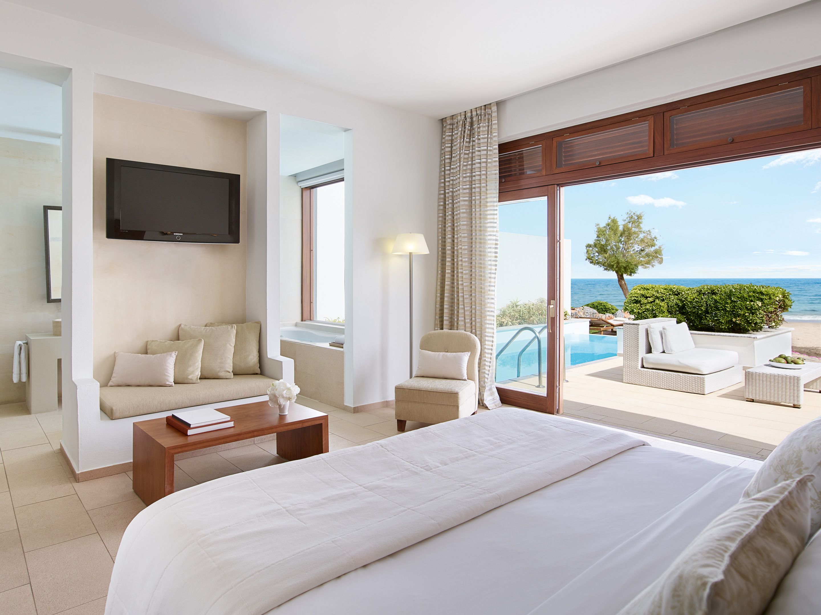 Creta Beach Villa Seafront  Heated Private Pool