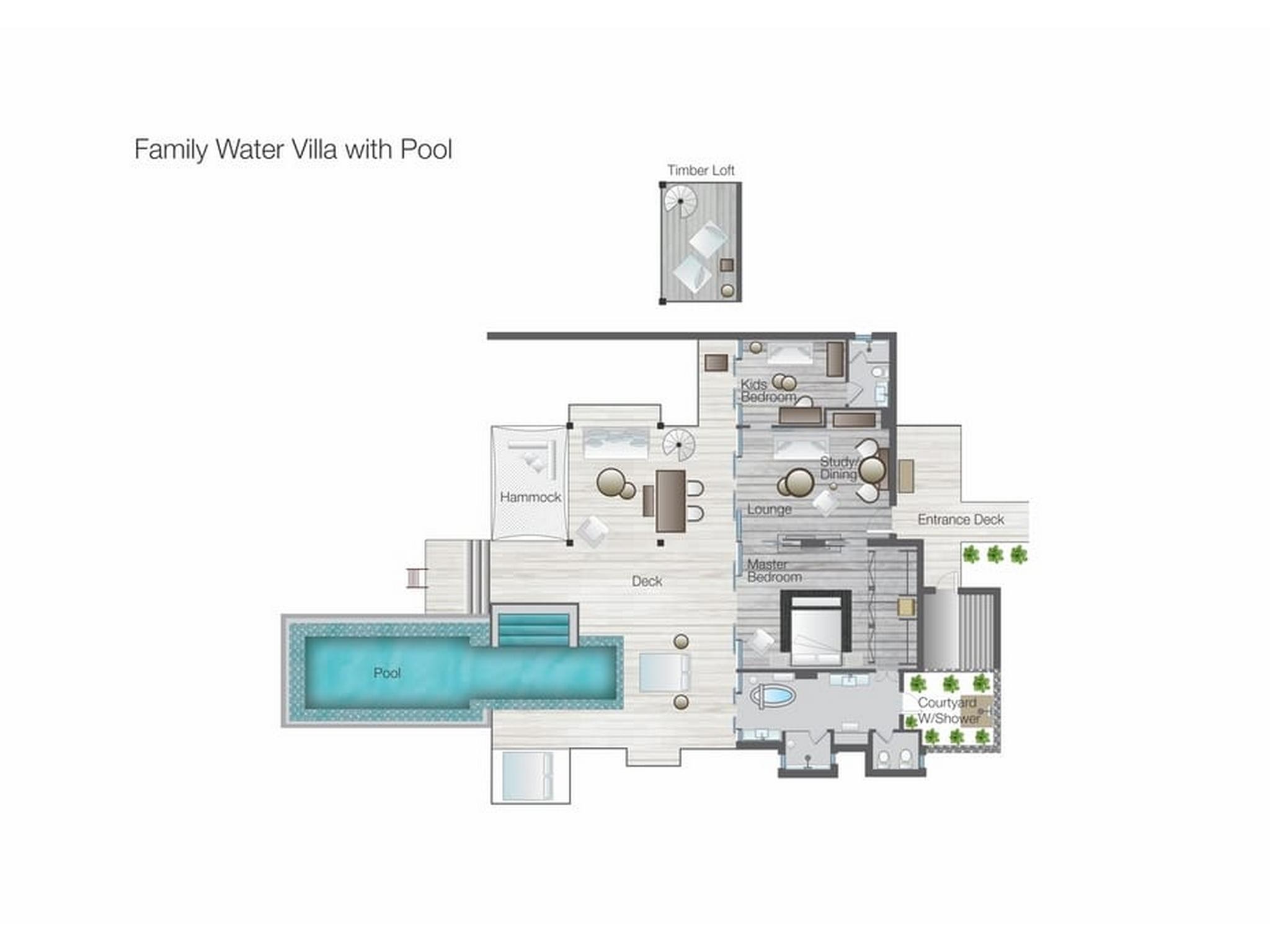 FAMILY WATER VILLA WITH POOL