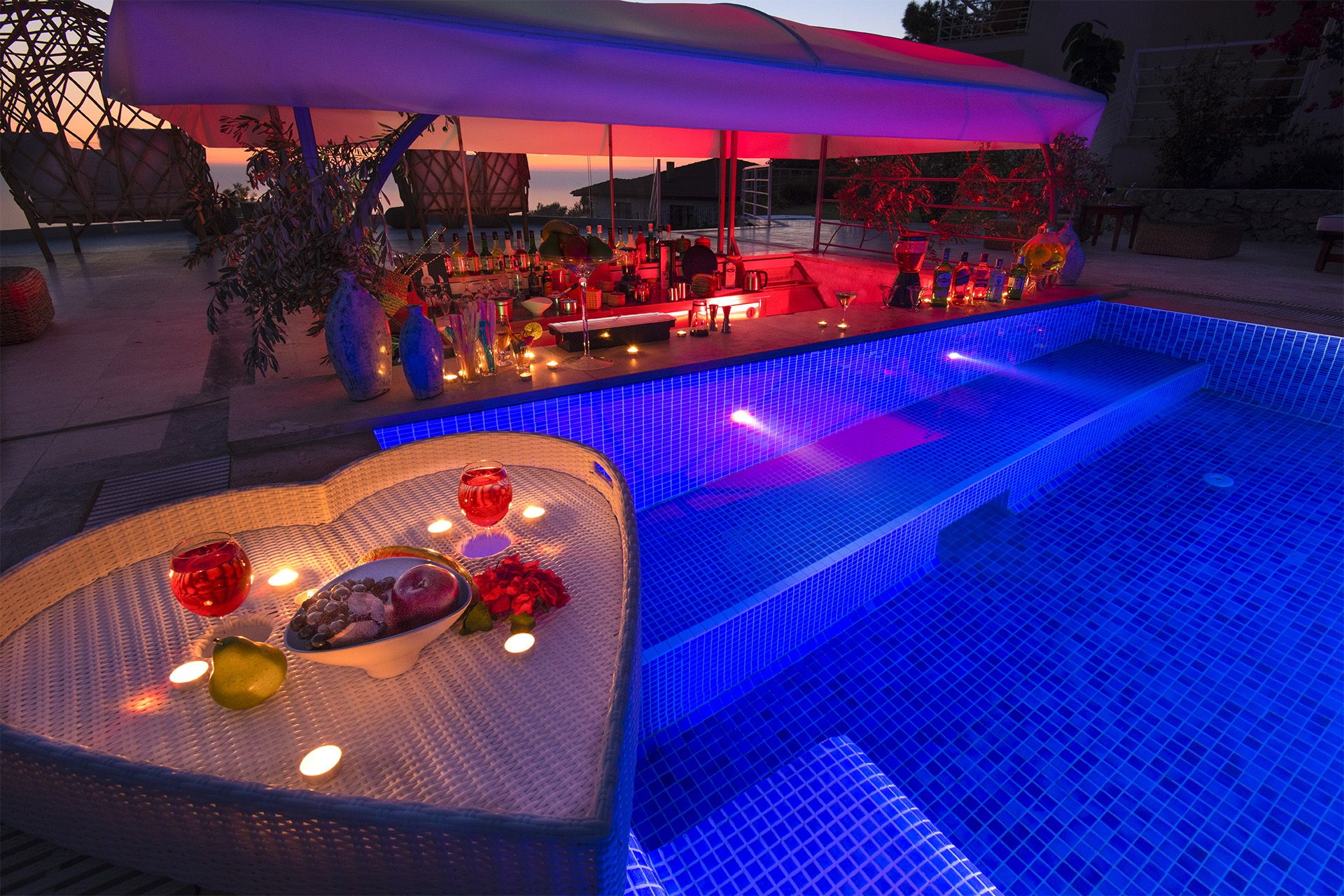 at the poolside