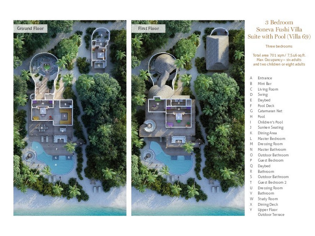 Soneva Fushi Villa Three Bedrrom Suite with Pool