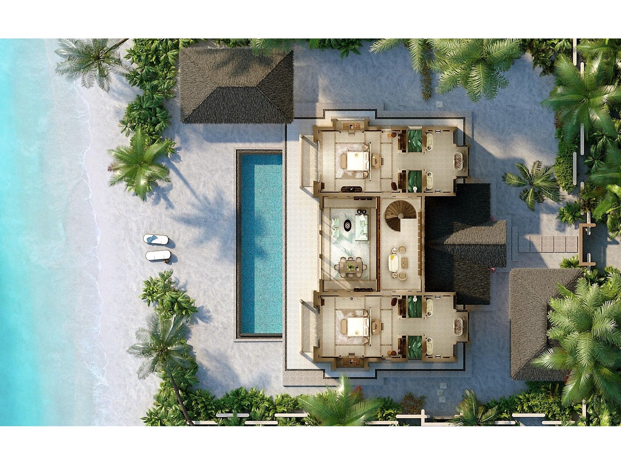 Four-Bedroom Beach Residence with Pool