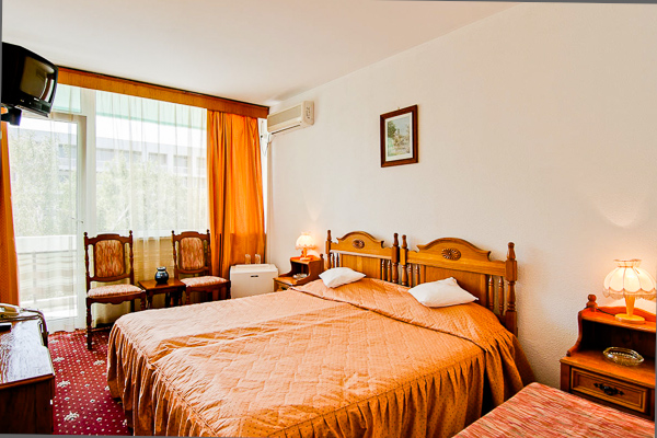 Neptun, Hotel Cocor, camera, pat, TV, aer conditionat.jpg
