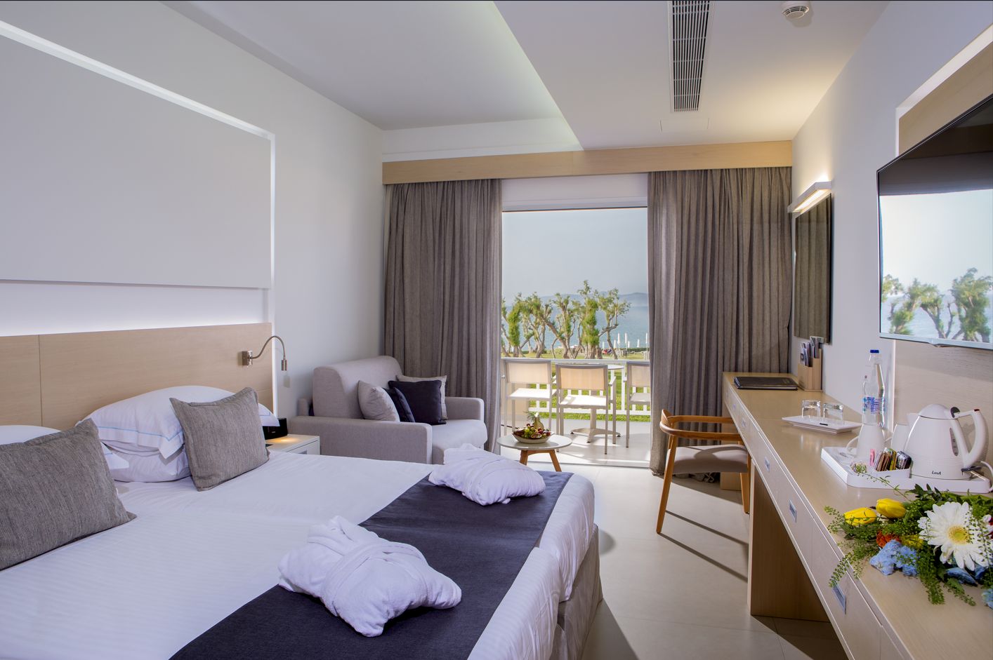 Deluxe Twin Sea View Room With Balcony or Terrace 