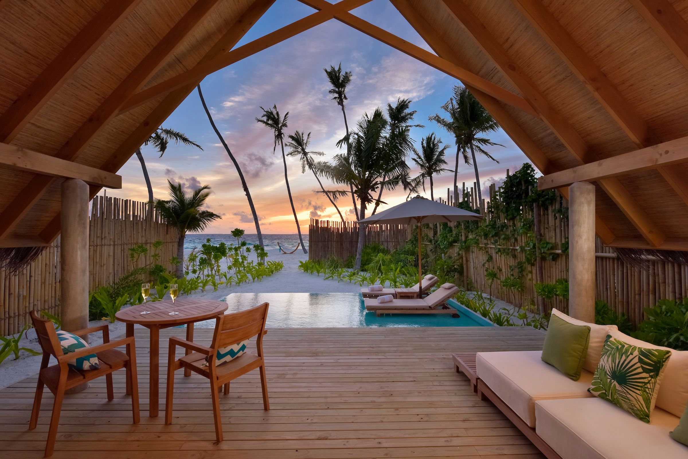 Pool Beach Villa Sunset