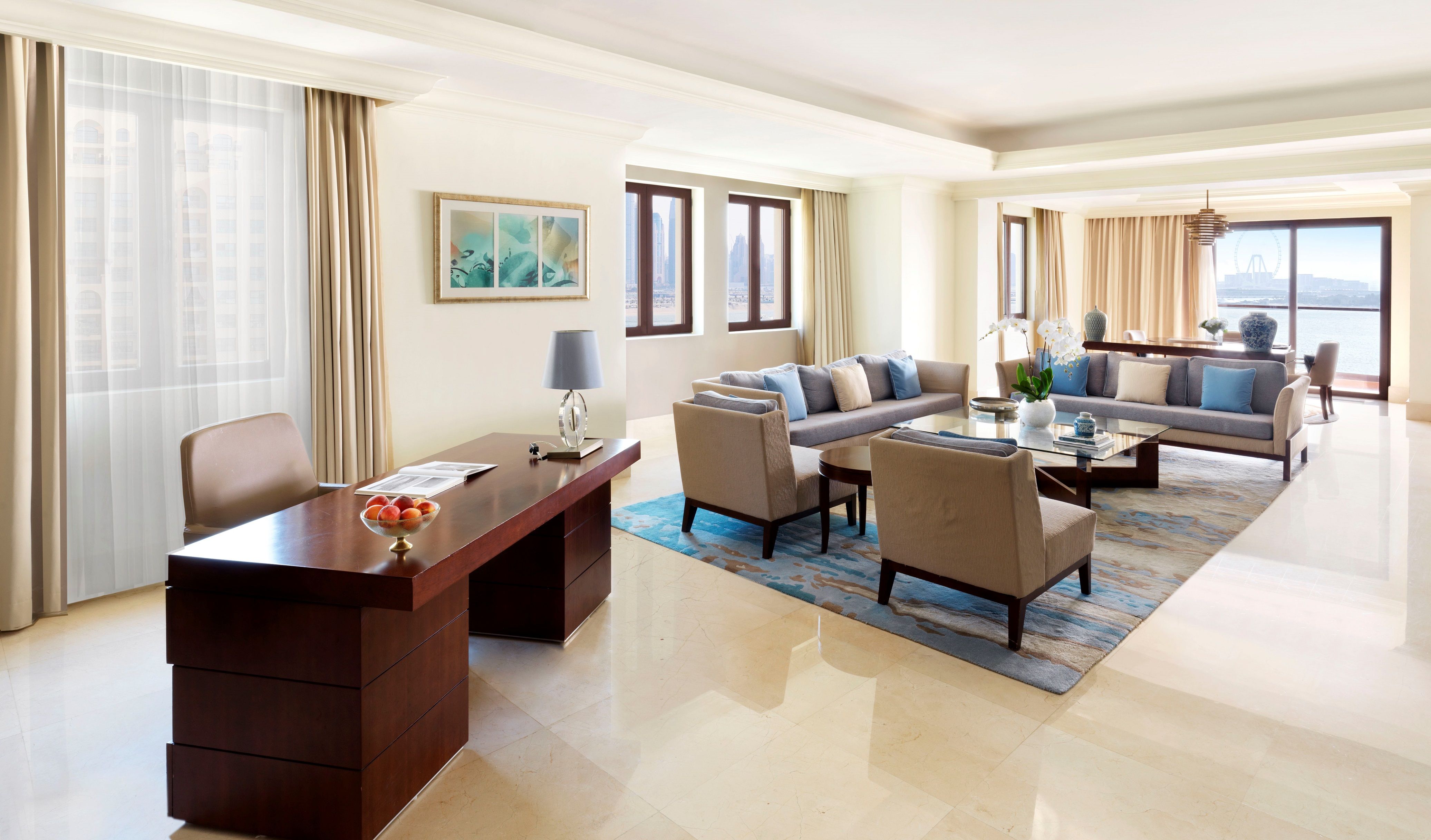 Family 2 Bedroom Corner Jacuzzi Palm Sea View Suite, 2 king beds, balcony..