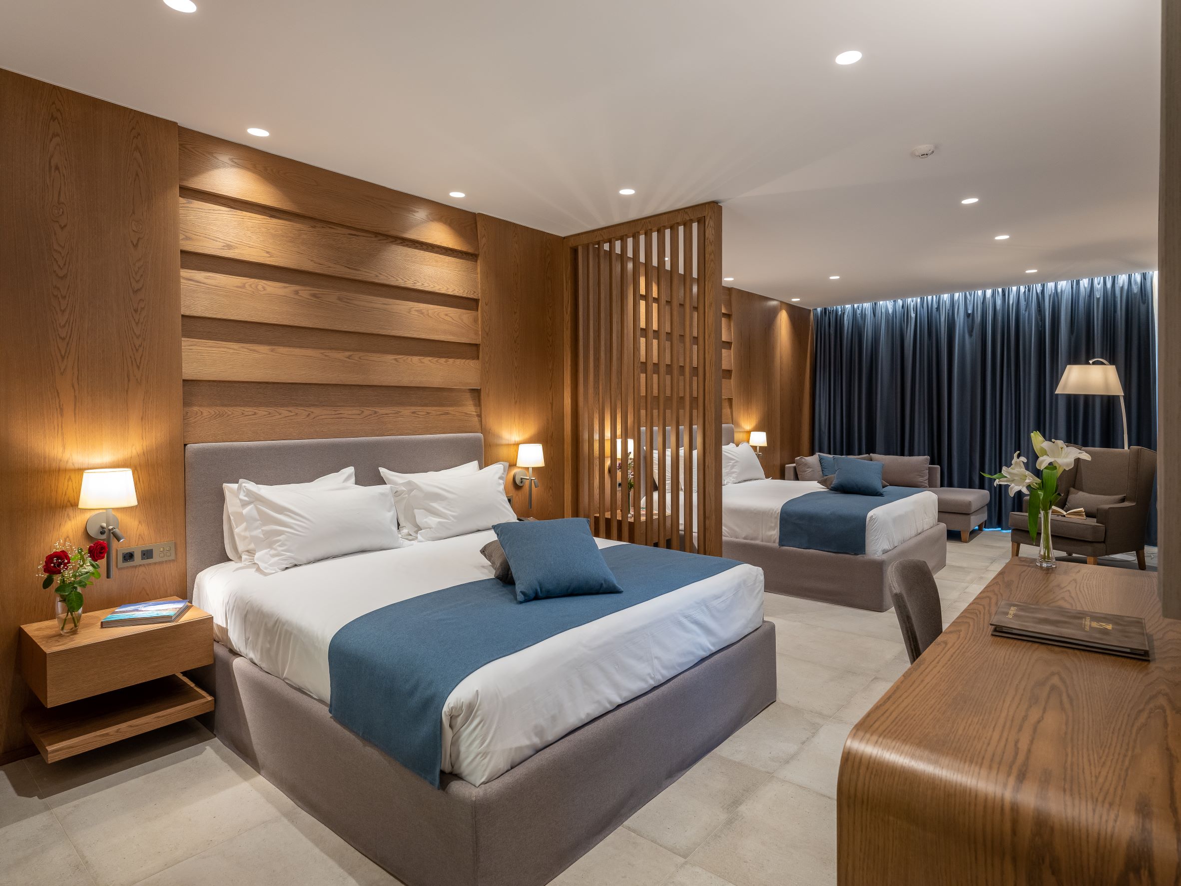 Comfort family room visually separated children area Sea view with Sauna