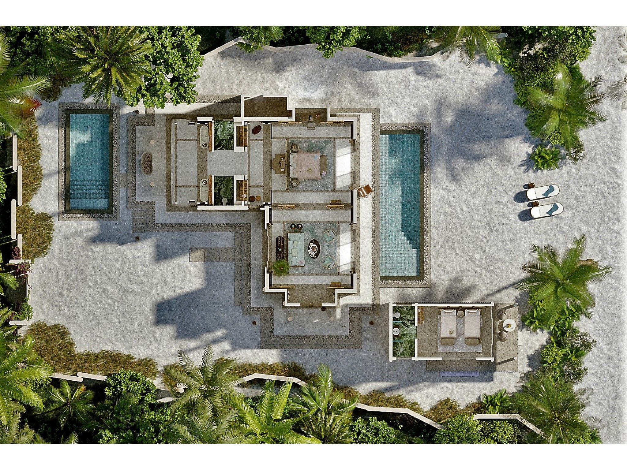 Family Beach Villa with 2 Pools